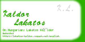 kaldor lakatos business card